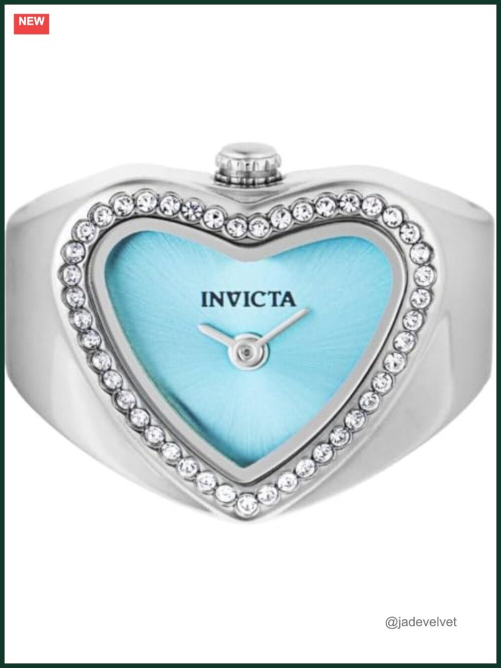 Invicta Mini Ring Watch Lady Analog Quartz Bracelet Buckle Glow in Dark